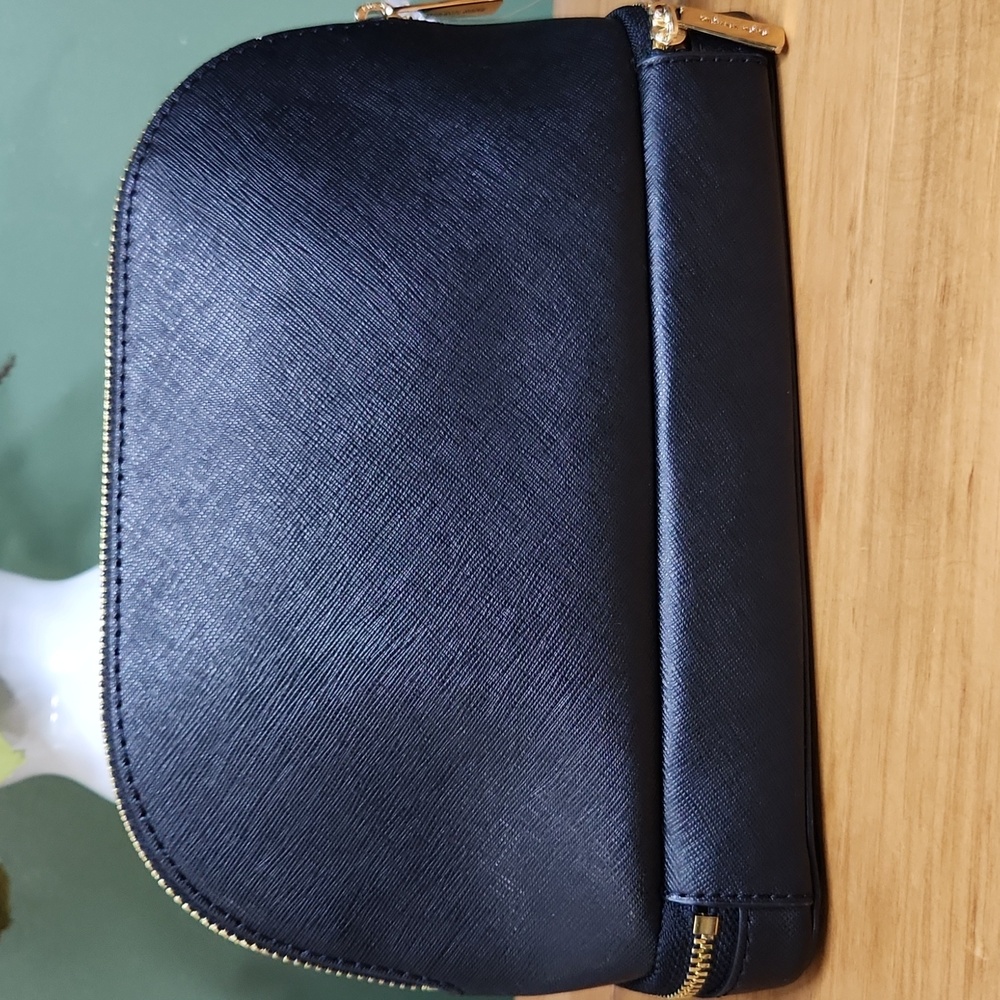 Michael Michael Kors Black Leather Travel/Cosmetic Pouch NWT - Picture 2 of 8